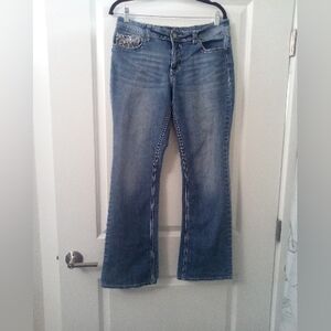 Y2K StyleFlare Jeans in Classic Blue Size 12 By Love Indigo